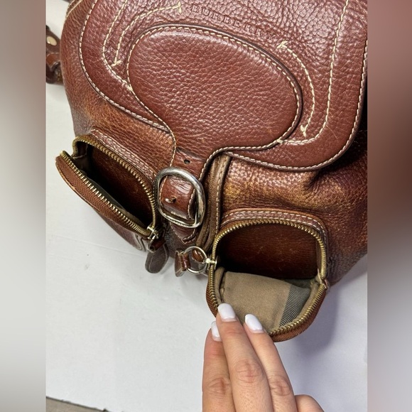 BURBERRY Vintage Brown Leather Small Backpack - Picture 10 of 16